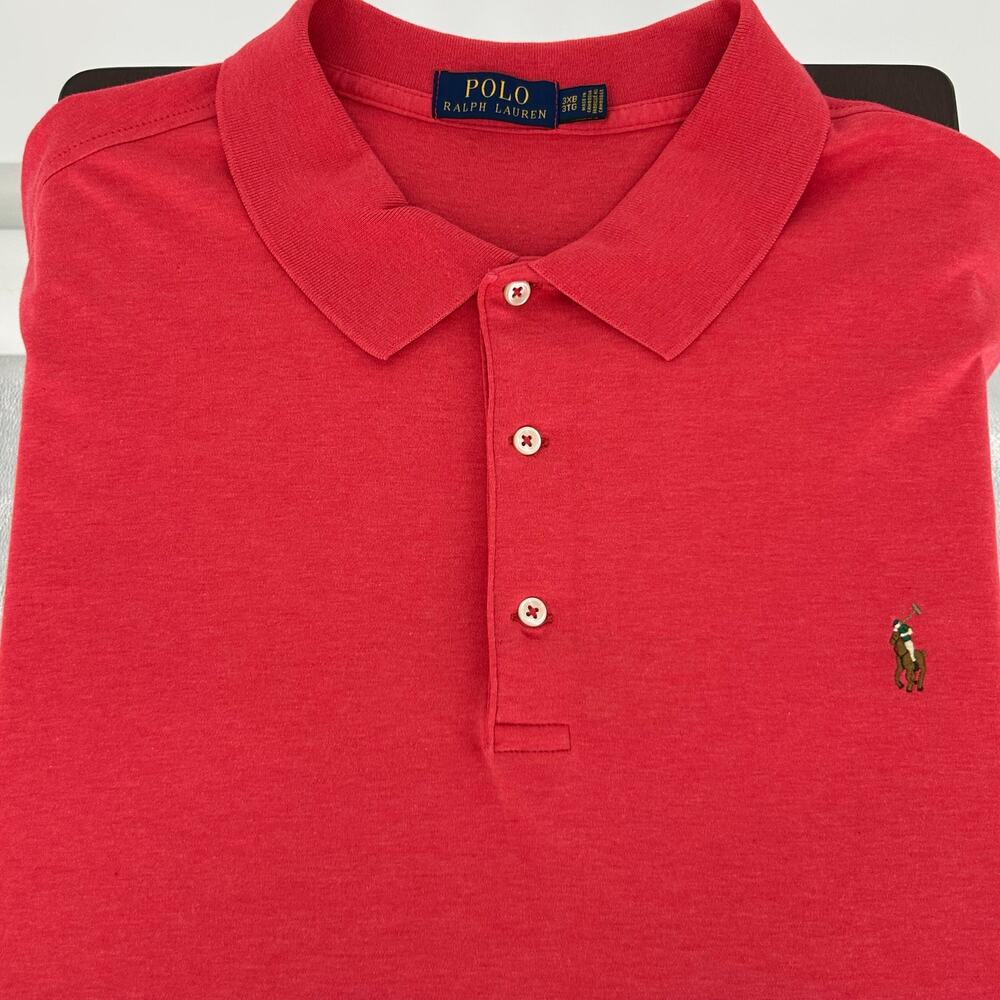 Polo Ralph Lauren Men’s Red Polo Shirt Pony Logo Big & Tall Size 3XB Cotton